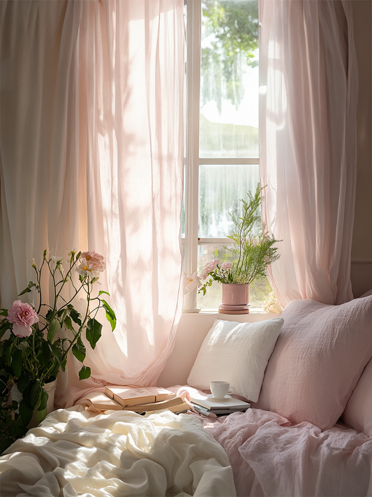 Light pink curtains