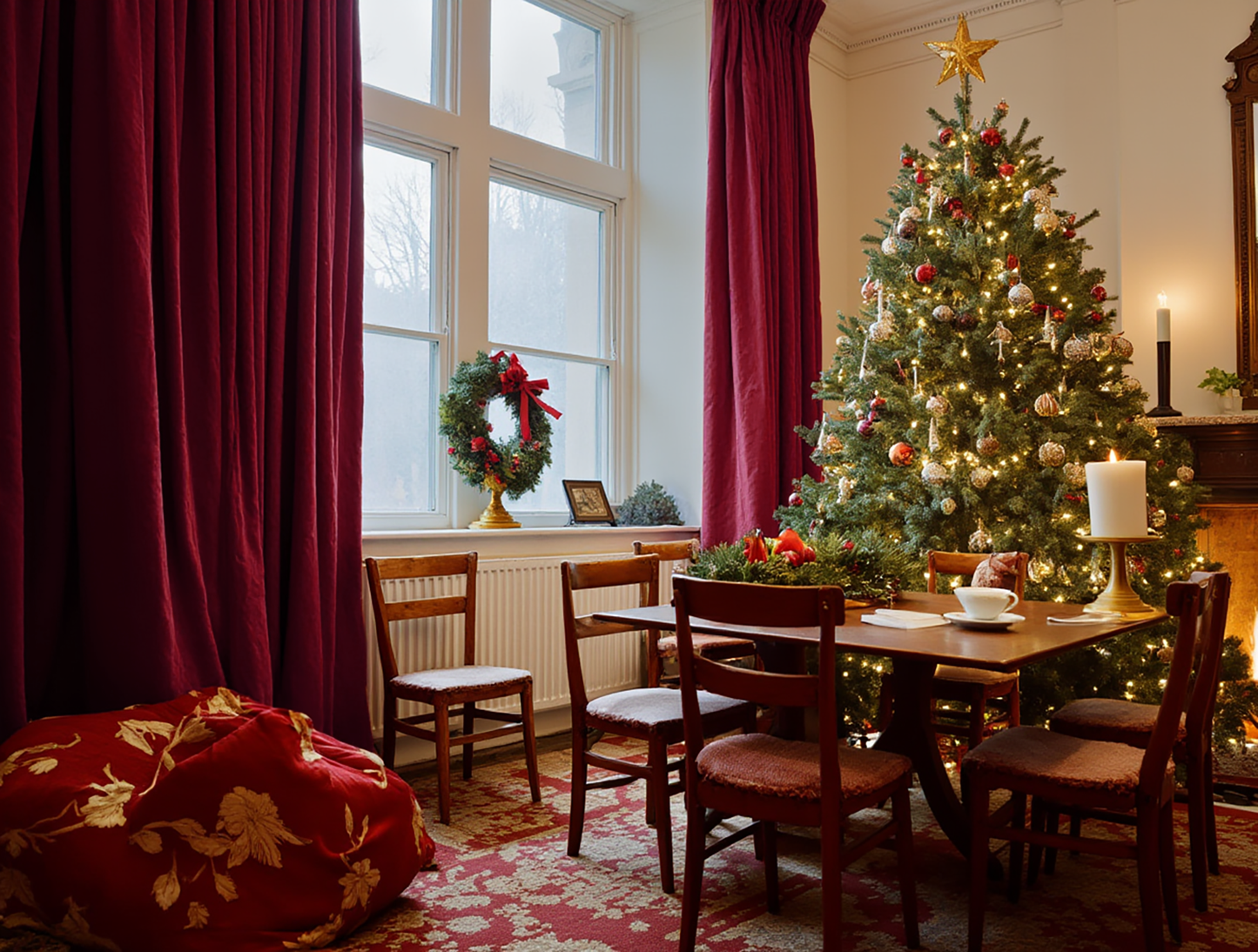 Christmas terracotta curtains