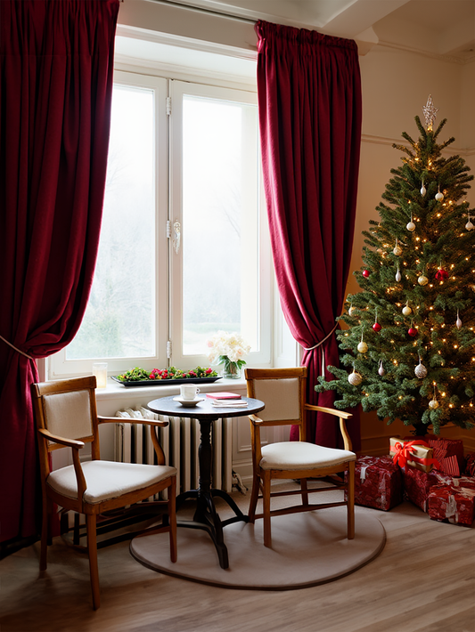 Christmas terracotta curtains