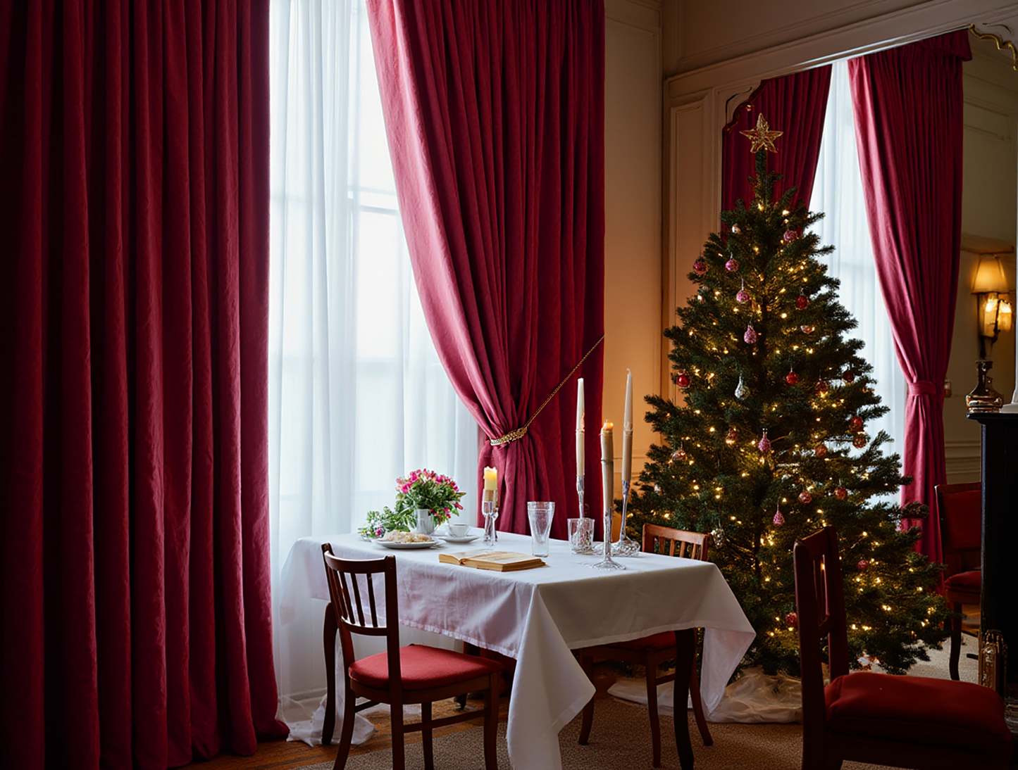 Christmas terracotta curtains