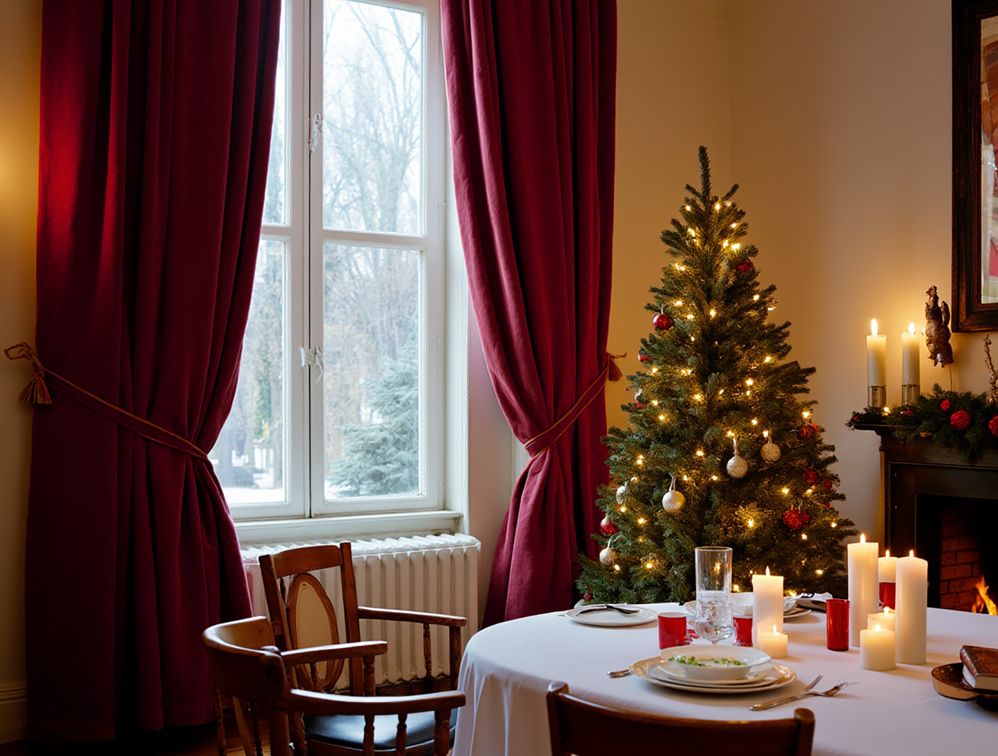 Christmas terracotta curtains