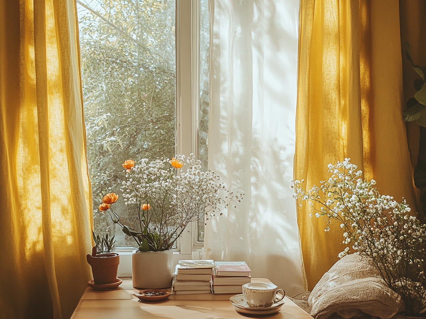 Ochre curtains