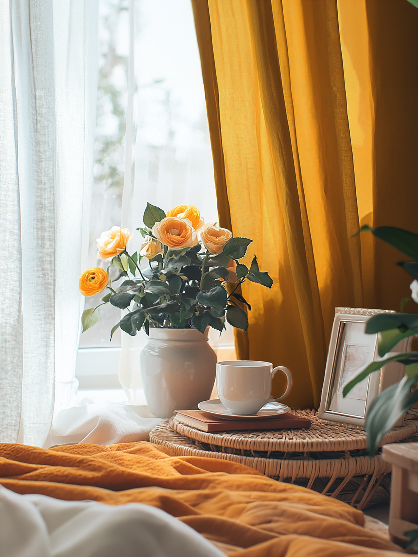 Ochre curtains