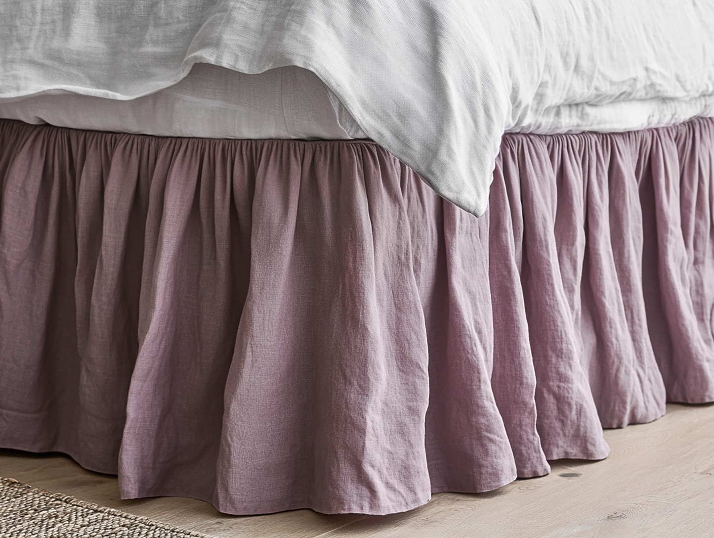 Orchid ruffled bed skirt