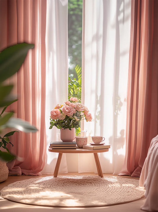 Peach curtains