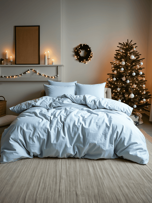Leinen-Bettbezug mit Weihnachtshimmel
