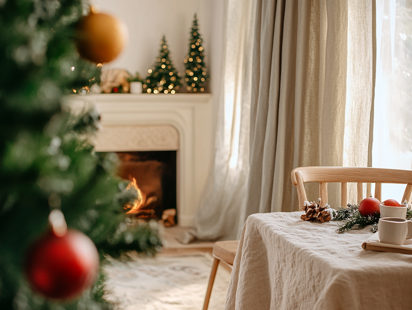 Christmas undyed curtains