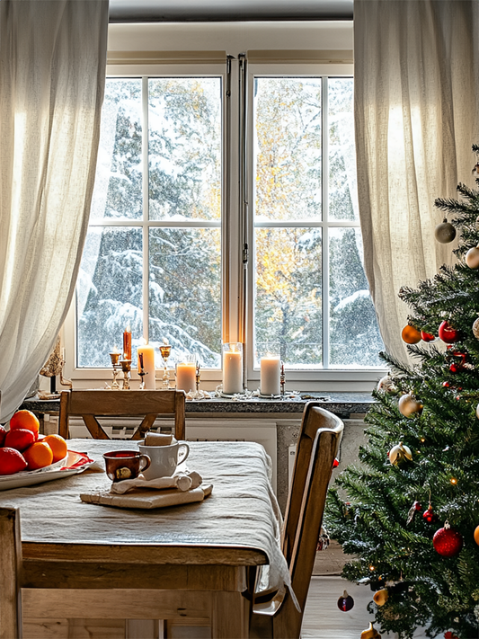 Christmas undyed curtains